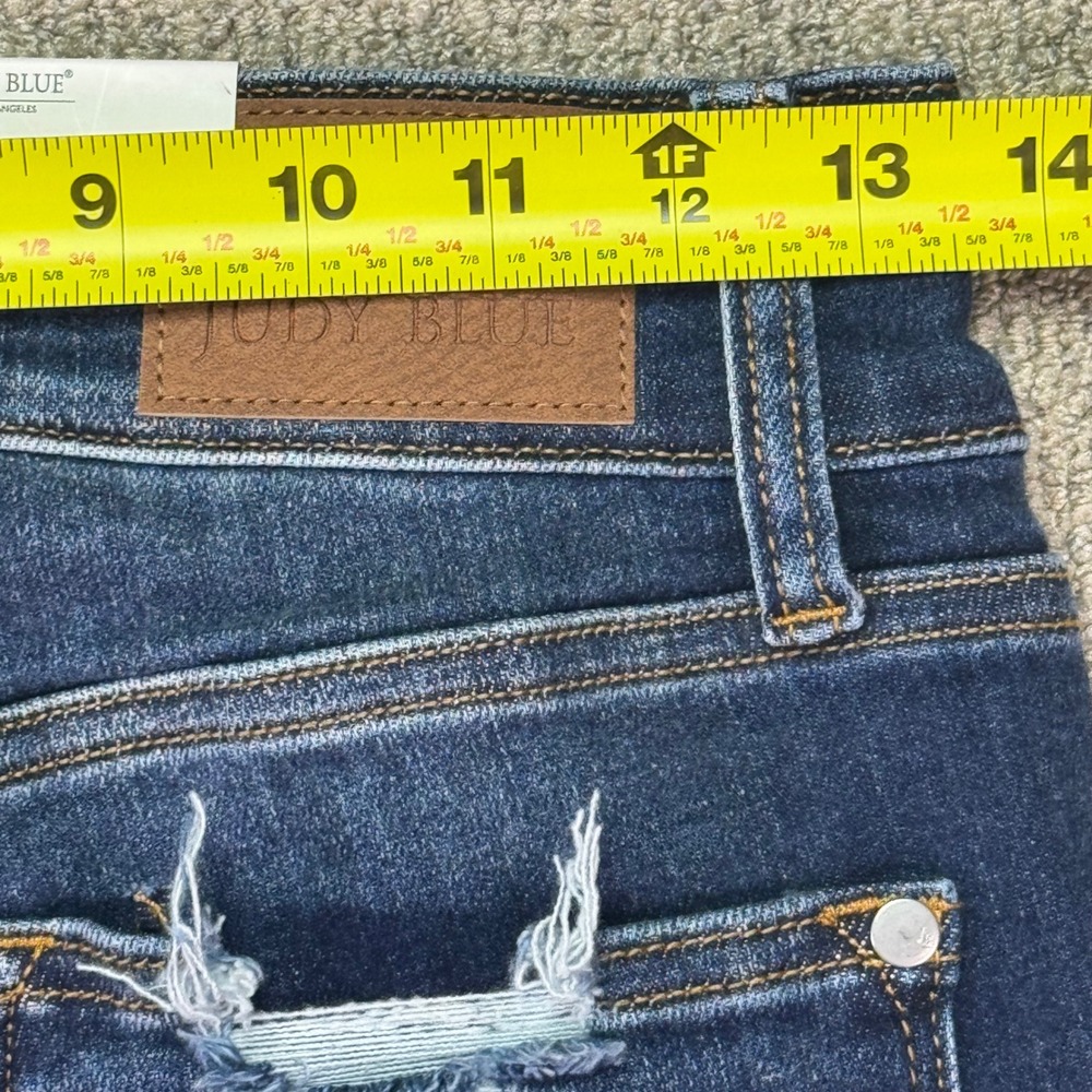 Judy Blue High Waist Bootcut Jeans Frayed Hem Dark Wash JB82568DK Size 7/28 - Picture 9 of 9